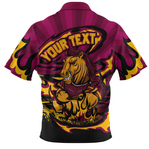 Brisbane Broncos Zip Polo Shirt Premiership Series Sports Gear Brisbane Broncos Zip Polo Shirt Premiership Series Sports Gear