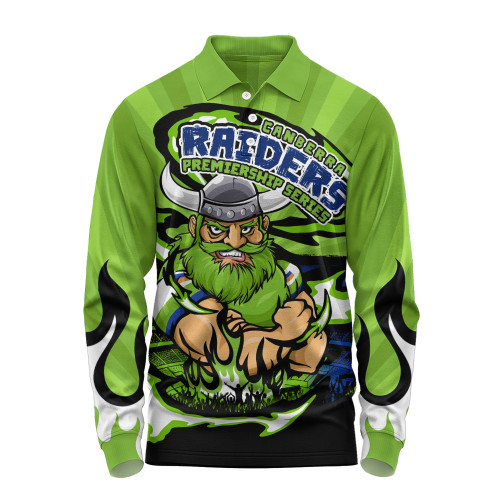 Canberra Raiders Long Sleeve Polo Shirt Premiership Series Sports Gear Canberra Raiders Long Sleeve Polo Shirt Premiership Series Sports Gear