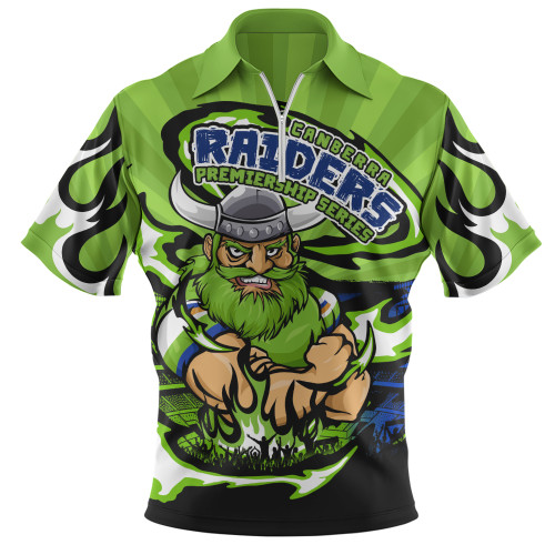 Canberra Raiders Zip Polo Shirt Premiership Series Sports Gear Canberra Raiders Zip Polo Shirt Premiership Series Sports Gear
