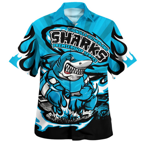 Cronulla-Sutherland Sharks Hawaiian Shirt Premiership Series Sports Gear