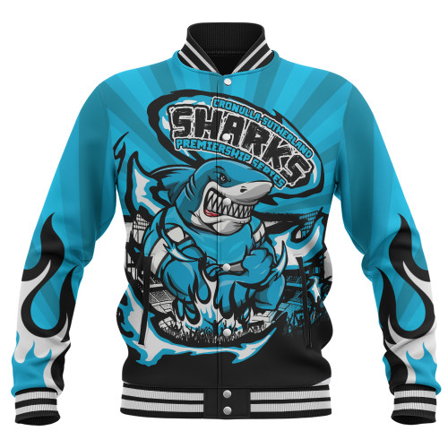 Cronulla-Sutherland Sharks Baseball Jacket Premiership Series Sports Gear Cronulla-Sutherland Sharks Baseball Jacket Premiership Series Sports Gear