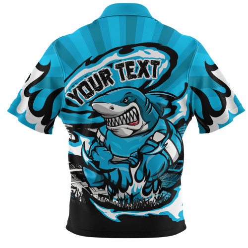 Cronulla-Sutherland Sharks Zip Polo Shirt Premiership Series Sports Gear