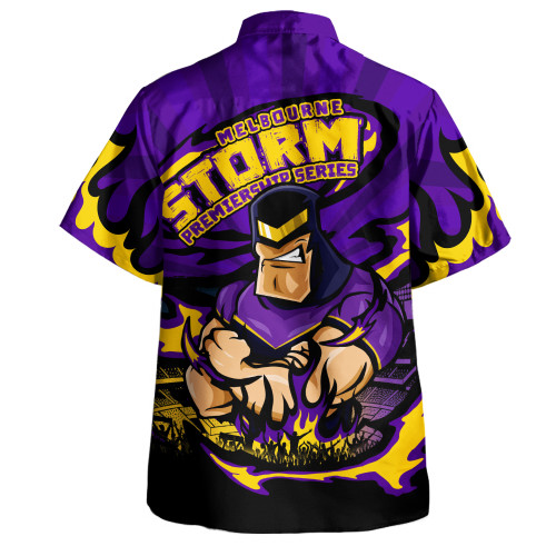 Melbourne Storm Hawaiian Shirt Premiership Series Sports Gear Melbourne Storm Hawaiian Shirt Premiership Series Sports Gear