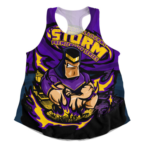 Melbourne Storm Women Racerback Singlet Premiership Series Sports Gear
