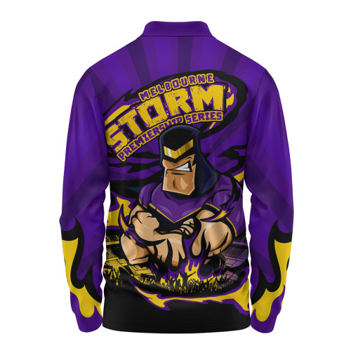 Melbourne Storm Long Sleeve Polo Shirt Premiership Series Sports Gear Melbourne Storm Long Sleeve Polo Shirt Premiership Series Sports Gear