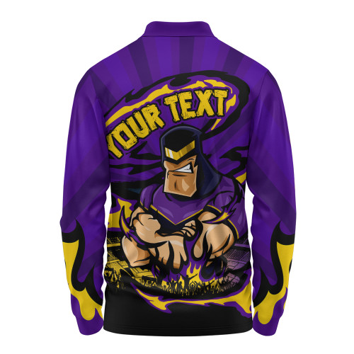 Melbourne Storm Long Sleeve Polo Shirt Premiership Series Sports Gear