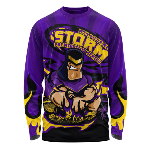 Melbourne Storm Long Sleeve T-shirt Premiership Series Sports Gear