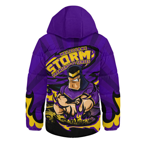 Melbourne Storm Hooded Padded Jacket Premiership Series Sports Gear