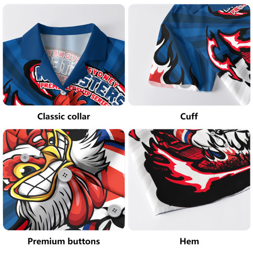 Sydney Roosters Hawaiian Shirt Premiership Series Sports Gear