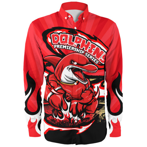 Redcliffe Dolphins Long Sleeve Shirt Premiership Series Sports Gear Redcliffe Dolphins Long Sleeve Shirt Premiership Series Sports Gear