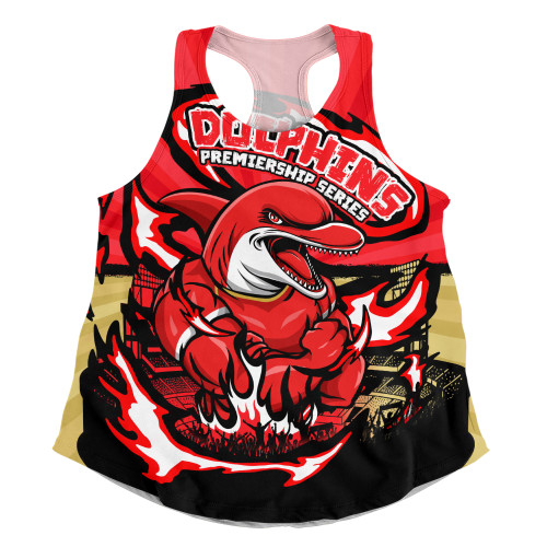 Redcliffe Dolphins Women Racerback Singlet Premiership Series Sports Gear