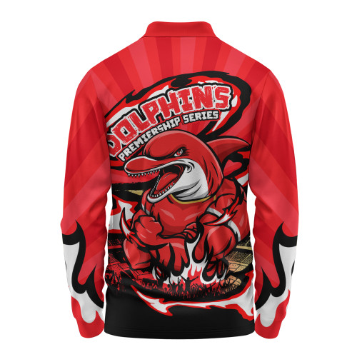 Redcliffe Dolphins Long Sleeve Polo Shirt Premiership Series Sports Gear Redcliffe Dolphins Long Sleeve Polo Shirt Premiership Series Sports Gear