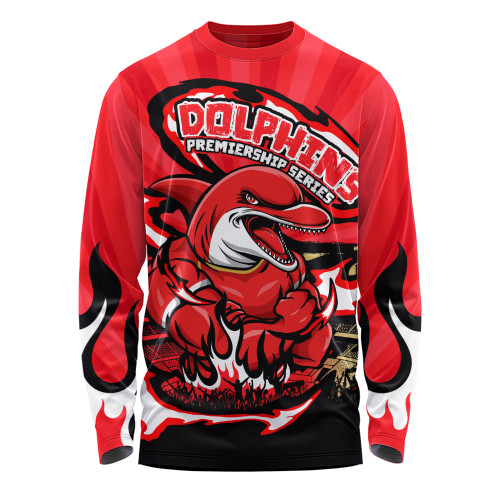 Redcliffe Dolphins Long Sleeve T-shirt Premiership Series Sports Gear Redcliffe Dolphins Long Sleeve T-shirt Premiership Series Sports Gear
