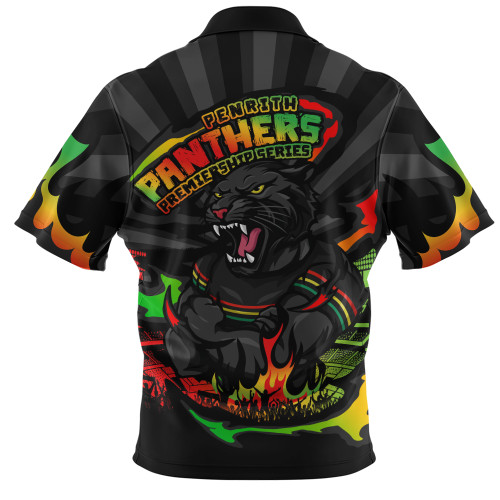 Penrith Panthers Zip Polo Shirt Premiership Series Sports Gear Penrith Panthers Zip Polo Shirt Premiership Series Sports Gear