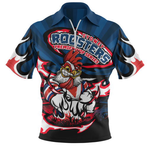 Sydney Roosters Zip Polo Shirt Premiership Series Sports Gear