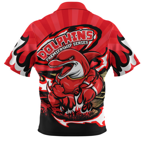 Redcliffe Dolphins Zip Polo Shirt Premiership Series Sports Gear Redcliffe Dolphins Zip Polo Shirt Premiership Series Sports Gear