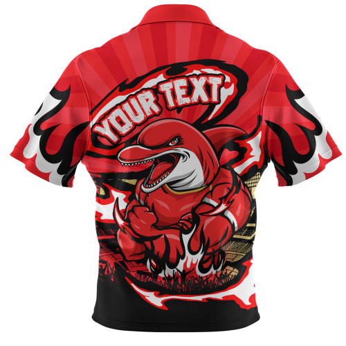 Redcliffe Dolphins Zip Polo Shirt Premiership Series Sports Gear
