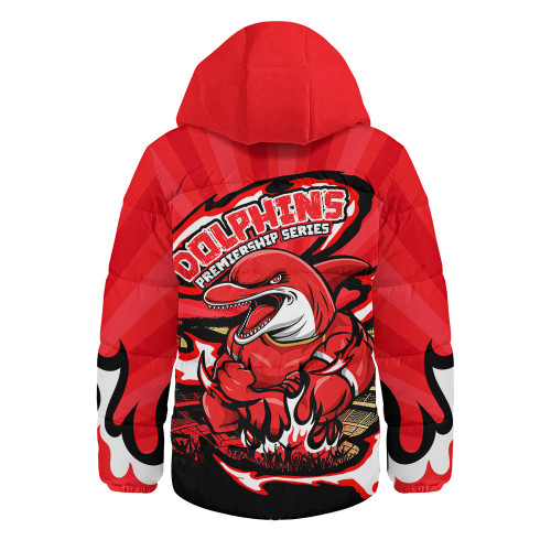 Redcliffe Dolphins Hooded Padded Jacket Premiership Series Sports Gear