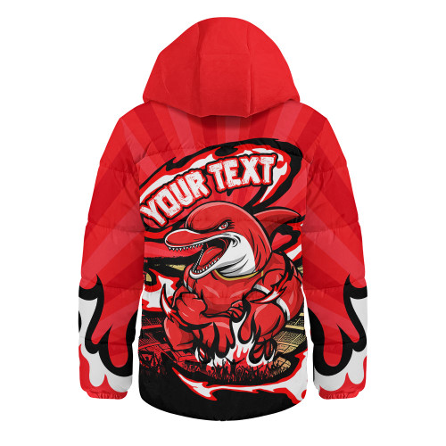 Redcliffe Dolphins Hooded Padded Jacket Premiership Series Sports Gear