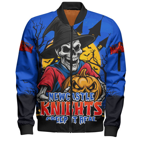 Newcastle Knights Bomber Jacket Dark Moon Rugby Halloween Battle Edition