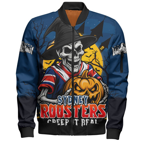 Sydney Roosters Bomber Jacket Dark Moon Rugby Halloween Battle Edition