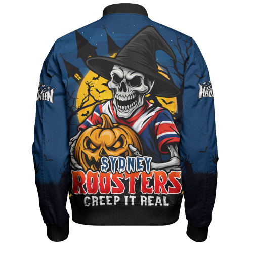 Sydney Roosters Bomber Jacket Dark Moon Rugby Halloween Battle Edition