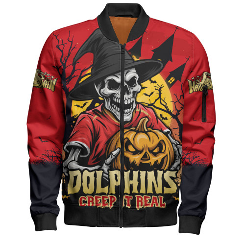 Redcliffe Dolphins Bomber Jacket Dark Moon Rugby Halloween Battle Edition