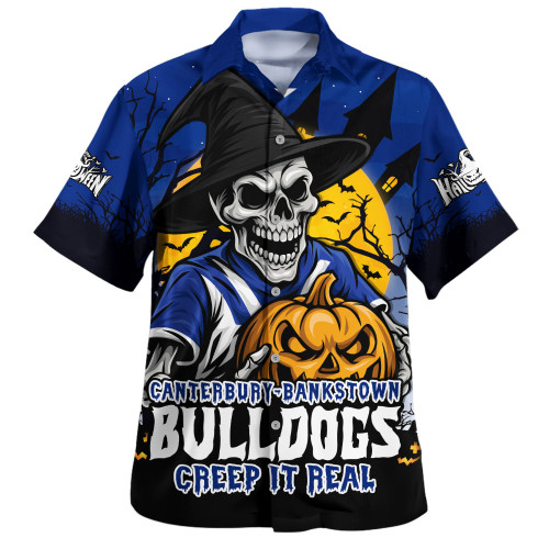 Canterbury-Bankstown Bulldogs Hawaiian Shirt Dark Moon Rugby Halloween Battle Edition