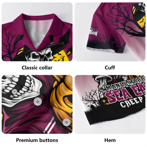 Manly Warringah Sea Eagles Hawaiian Shirt Dark Moon Rugby Halloween Battle Edition