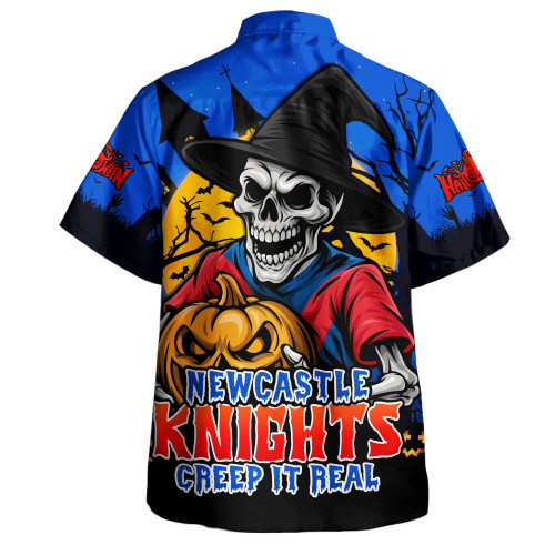 Newcastle Knights Hawaiian Shirt Dark Moon Rugby Halloween Battle Edition Newcastle Knights Hawaiian Shirt Dark Moon Rugby Halloween Battle Edition