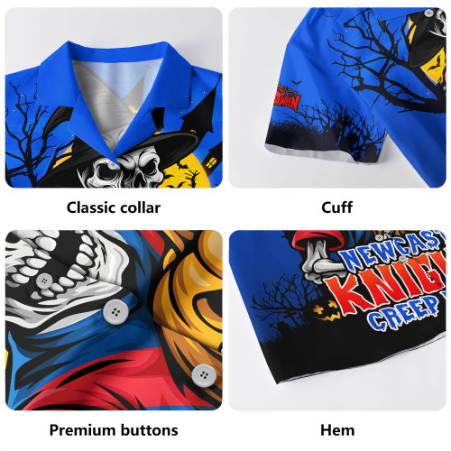 Newcastle Knights Hawaiian Shirt Dark Moon Rugby Halloween Battle Edition Newcastle Knights Hawaiian Shirt Dark Moon Rugby Halloween Battle Edition
