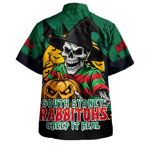 South Sydney Rabbitohs Hawaiian Shirt Dark Moon Rugby Halloween Battle Edition
