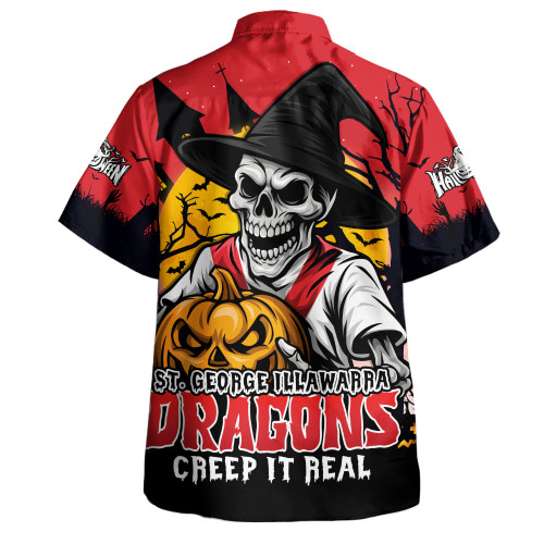 St. George Illawarra Dragons Hawaiian Shirt Dark Moon Rugby Halloween Battle Edition