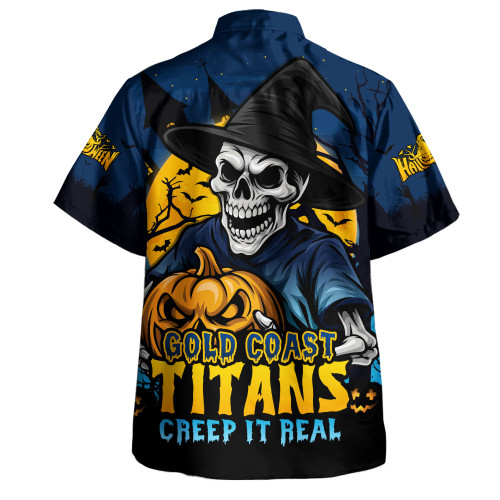 Gold Coast Titans Hawaiian Shirt Dark Moon Rugby Halloween Battle Edition