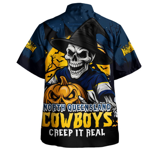 North Queensland Cowboys Hawaiian Shirt Dark Moon Rugby Halloween Battle Edition