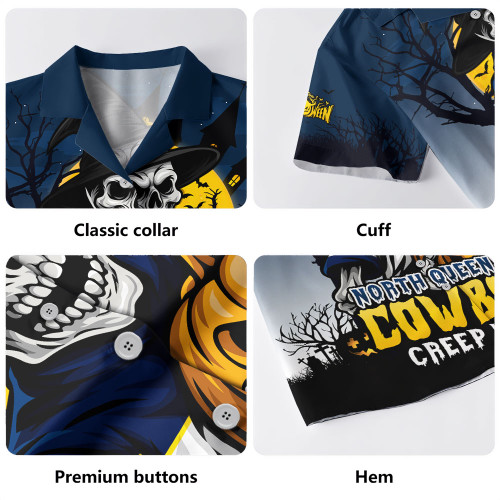 North Queensland Cowboys Hawaiian Shirt Dark Moon Rugby Halloween Battle Edition