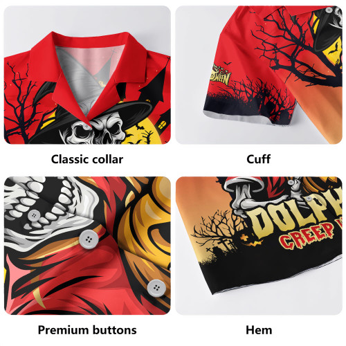 Redcliffe Dolphins Hawaiian Shirt Dark Moon Rugby Halloween Battle Edition