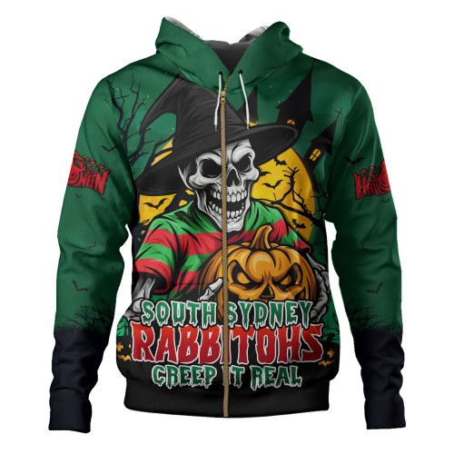 South Sydney Rabbitohs Hoodie Dark Moon Rugby Halloween Battle Edition