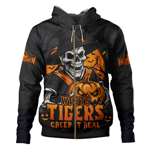 Wests Tigers Hoodie Dark Moon Rugby Halloween Battle Edition Wests Tigers Hoodie Dark Moon Rugby Halloween Battle Edition
