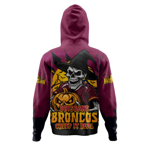 Brisbane Broncos Hoodie Dark Moon Rugby Halloween Battle Edition