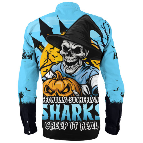 Cronulla-Sutherland Sharks Long Sleeve Shirt Dark Moon Rugby Halloween Battle Edition