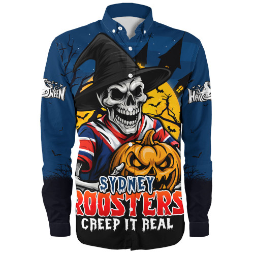 Sydney Roosters Long Sleeve Shirt Dark Moon Rugby Halloween Battle Edition