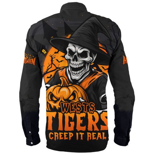 Wests Tigers Long Sleeve Shirt Dark Moon Rugby Halloween Battle Edition