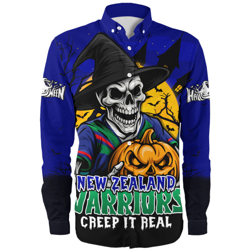 New Zealand Warriors Long Sleeve Shirt Dark Moon Rugby Halloween Battle Edition