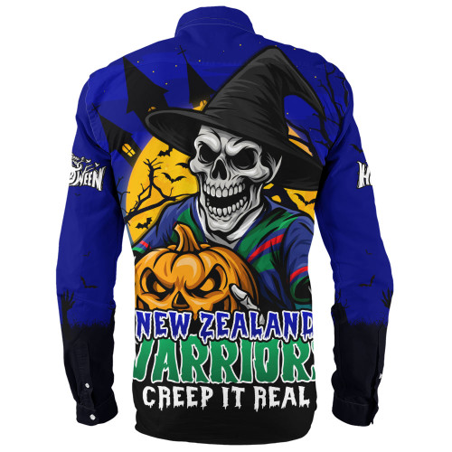 New Zealand Warriors Long Sleeve Shirt Dark Moon Rugby Halloween Battle Edition