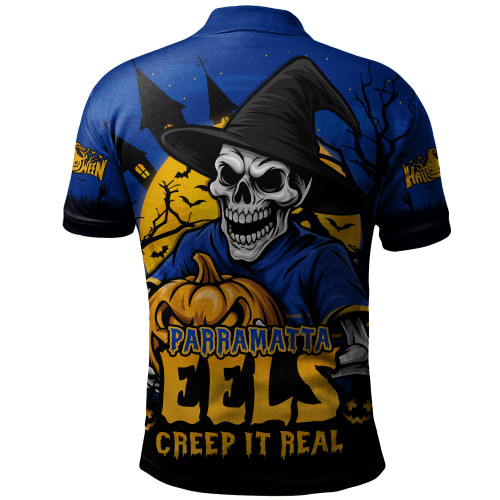 Parramatta Eels Polo Shirt Dark Moon Rugby Halloween Battle Edition