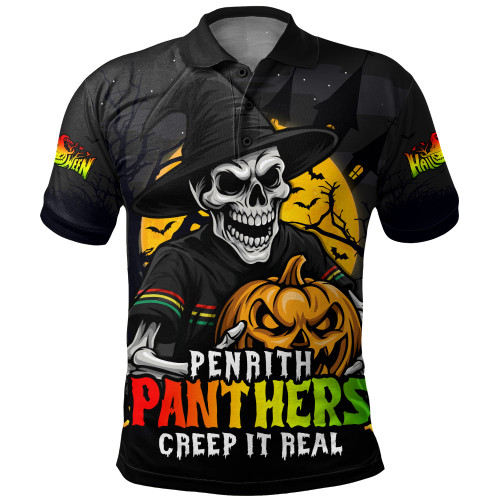 Penrith Panthers Polo Shirt Dark Moon Rugby Halloween Battle Edition