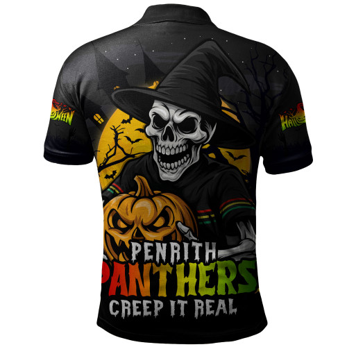 Penrith Panthers Polo Shirt Dark Moon Rugby Halloween Battle Edition