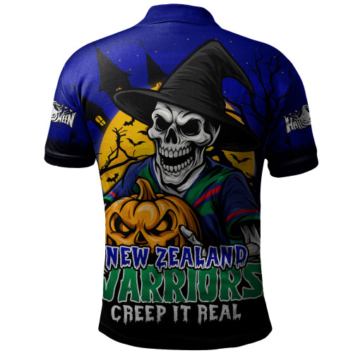 New Zealand Warriors Polo Shirt Dark Moon Rugby Halloween Battle Edition