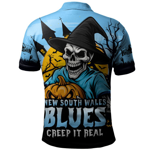 New South Wales Blues Polo Shirt Dark Moon Rugby Halloween Battle Edition